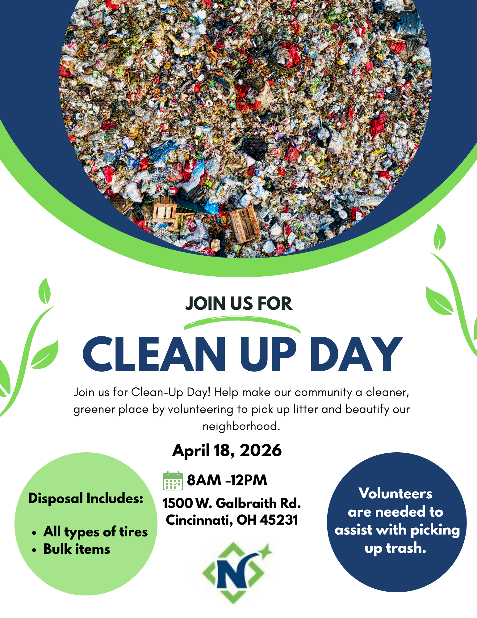Green Illustrative Clean Up Day Flyer 